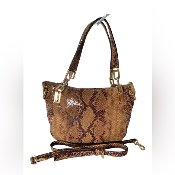 Michael Kors Brooke Medium Embossed Python
Leather Shoulder Tote. - Picture 4 of 10